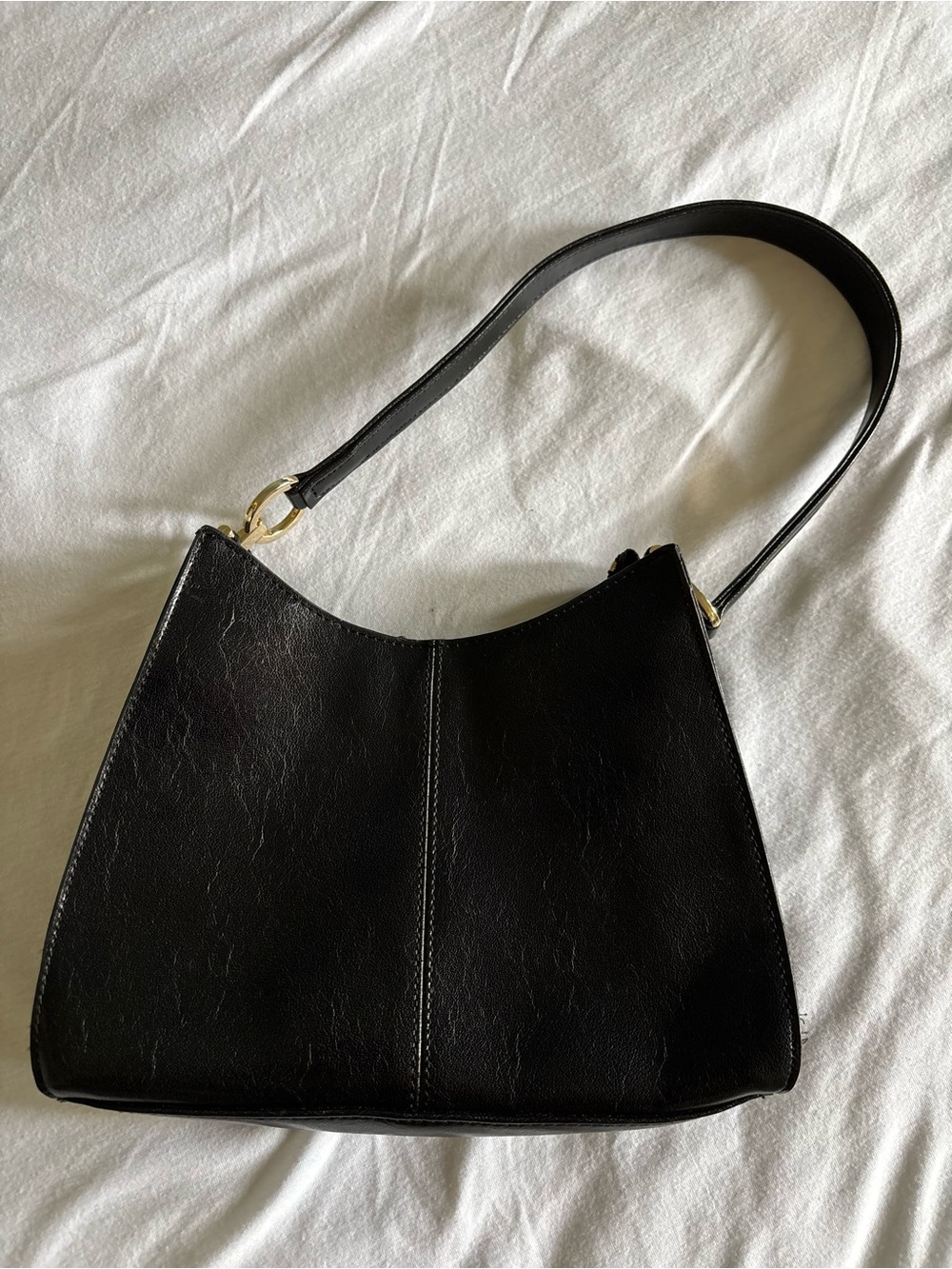 Liz Claiborne Black Shoulder Bag with Gold Hardware
